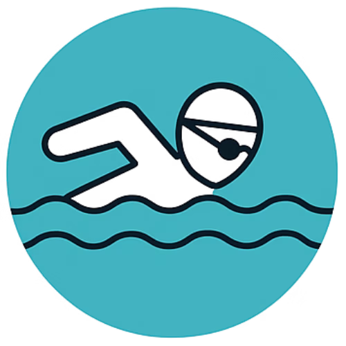 icon of a swimmer swimming in a pool
